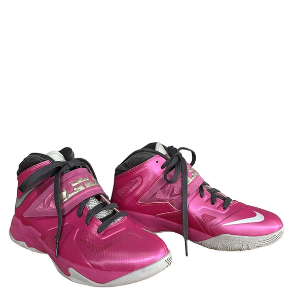 Nike LeBron Zoom Solider VII PINKEFIRE Youth High-Tops size 7 - Picture 2 of 11